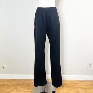 Bandier Track Pants Black White Side Stripe Wide Leg Pull On Size Small